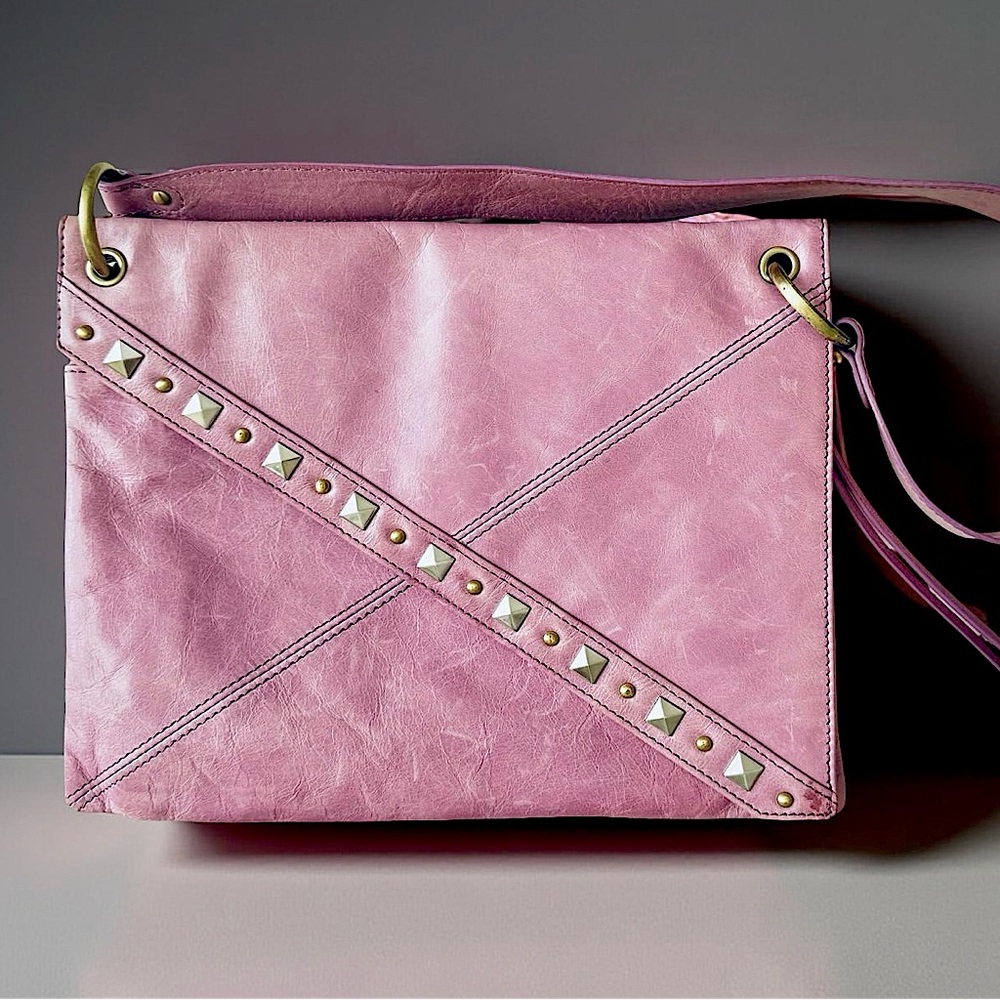 HOBO ZANDER Studded Shoulder Bag, Pink/lilac